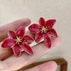 Metal Flower Drops Oil Earrings European American Style Personality Fashion Stud Earrings Ms Girl Travel Wedding Accessories