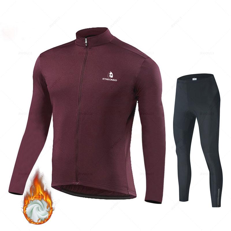 New Winter Thermal Fleece Cycling Jersey Set Sports Team Bike Suit Mountian Bicycle Clothing Ropa Ciclismo Invierno Hombre