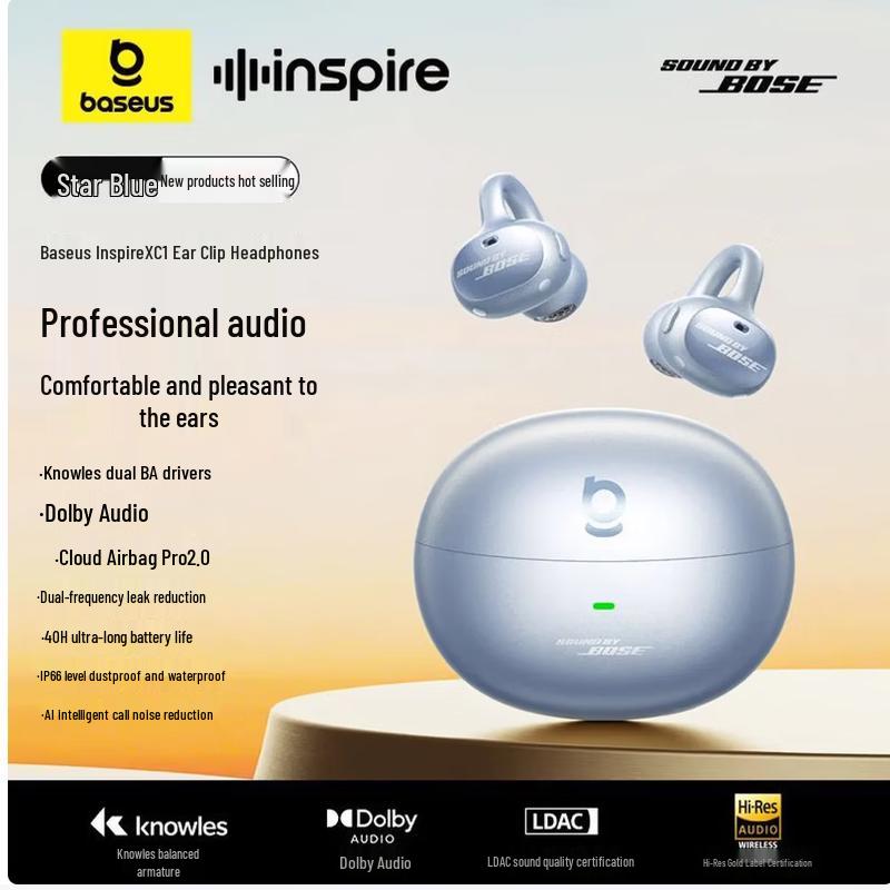 Baseus Inspire XC1 Open-Ear Clip-On Sports Bluetooth Earbuds