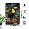 x Inch Vintage Parrot Jungle Iron Sign  Colorful Floral Leaf Design Home Bar Decor