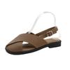 Hollow Flat Bottom Casual Bag Head Rear Empty Sandals Summer Women's 2024 Retro Round Head Korean Version Breathable Beach Sandals