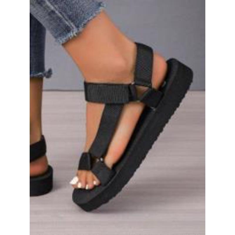 Fashion New Female Shoes on Sale Fashion Summer Outdoor Women's Sandals Solid Open Toe Low-heeled Roman Casual Beach Sandals Women