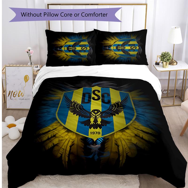 Duhok Sport Club Printed 3PCS Bedding Set Soft Breathable Duvet Cover Pillowcases Set Washable Bedroom Decor Home Gift