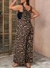 Chic Leopard Print Jumpsuit with Pockets: Casual, Loose, Thin Straps, Perfect for Spring/Summer/Autumn