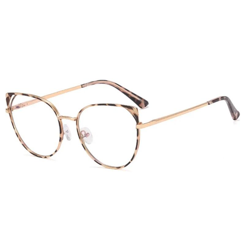 Stylish Blue Light Blocking Glasses Women Trendy Oval Metal Frame Computer Reading Eyewear +2 +3 Hyperopia
