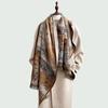 Winter Warm New Imitation Cashmere Scarf Women's High Sense Van Gogh Graffiti Oil Painting Wind Scarf Fleece Windproof Shawl