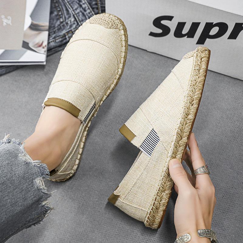 Pánské letní plátěné slip-on boty z lnu - Ležérní lehký rybářský styl
