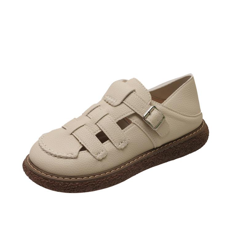 Casual simple woven bag head platform slippers women's 2025 summer new comfortable and versatile Roman shoes