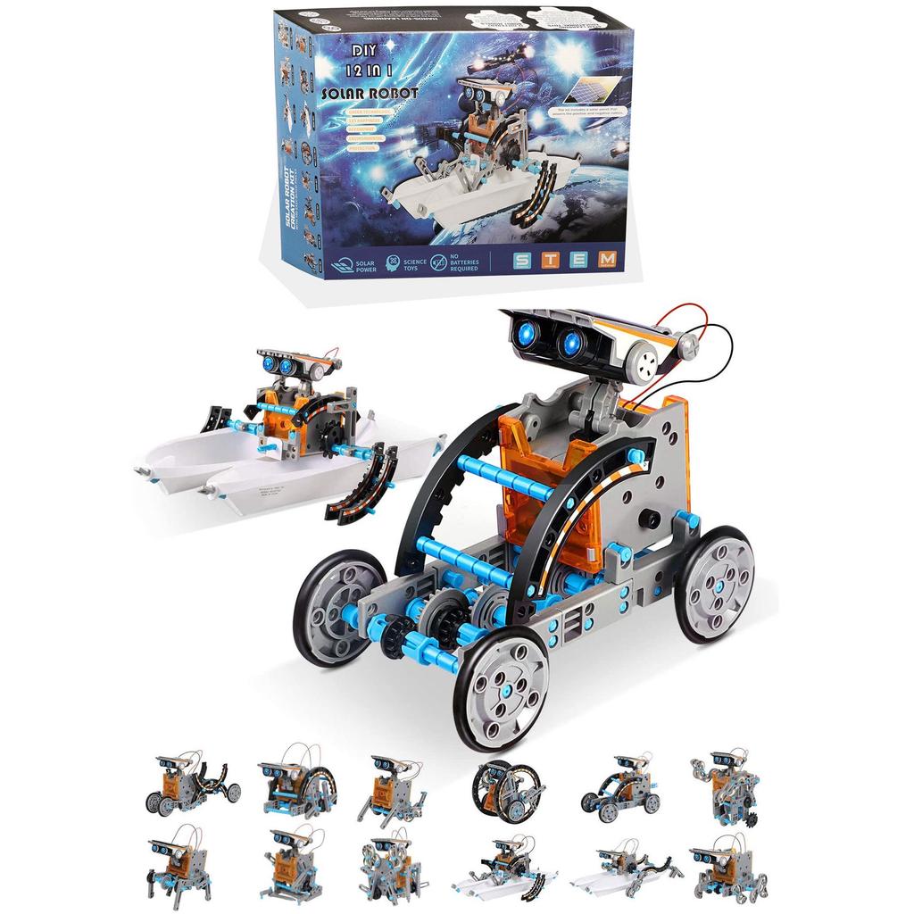 13-in-1 DIY Solar & Battery-Powered Robot Car Toy