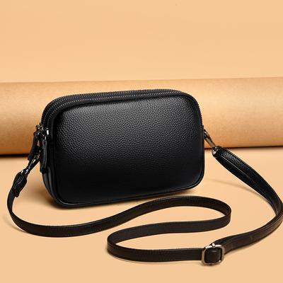 Genuine Leather for Women New Fashionable Casual Small Square Messenger Handbag Top Layer Cowhide Shoulder Crossbody Bag