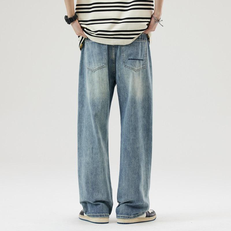 New Japanese Loose Straight High Street Retro Jeans Trousers In Spring and Summer