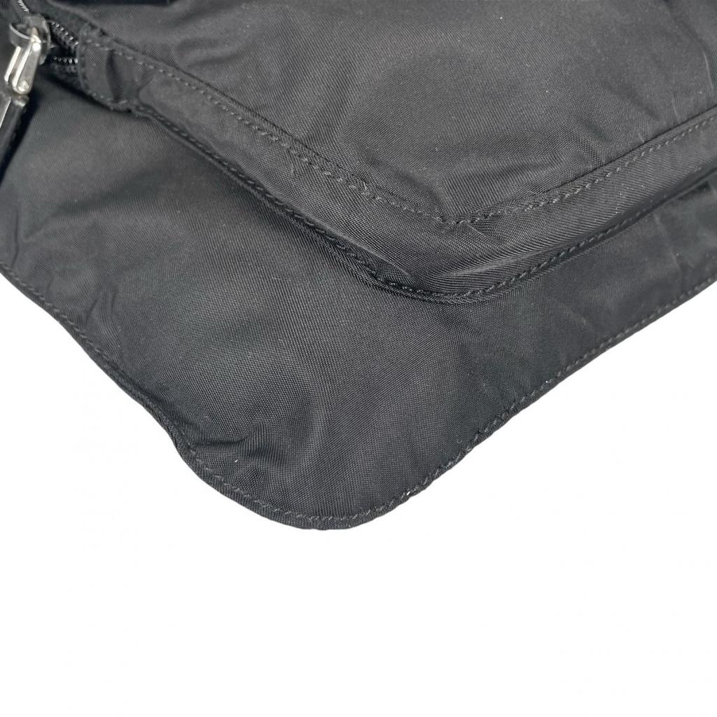 Prada Re-Nylon Triangular Logo Shoulder Bag Nylon Black Women BT0520 Used