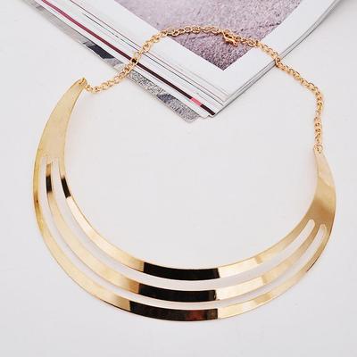 Ensemble collier et bracelet punk street creux à texture métallique exagérée pour femmes