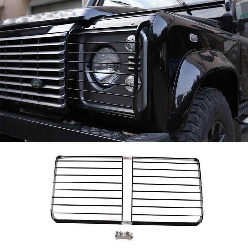 For Land Rover Defender 110 2004-2019 Car Headlight Lampshade Headlamp Lens Cover Protection Net Grill Guard Trim