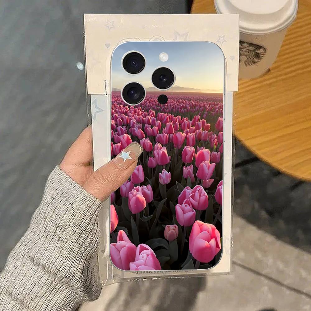Fresh Little Flowers Phone Case For IPhone 17 16 15 14 Plus 13 12 11 Pro Max Phone Back Cover Transparent Shockproof Cover