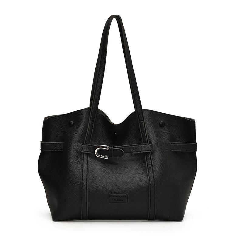 Ielgy Retro Large-Capacity Tote Bag Fashion Commuter All-Match Shoulder Bag