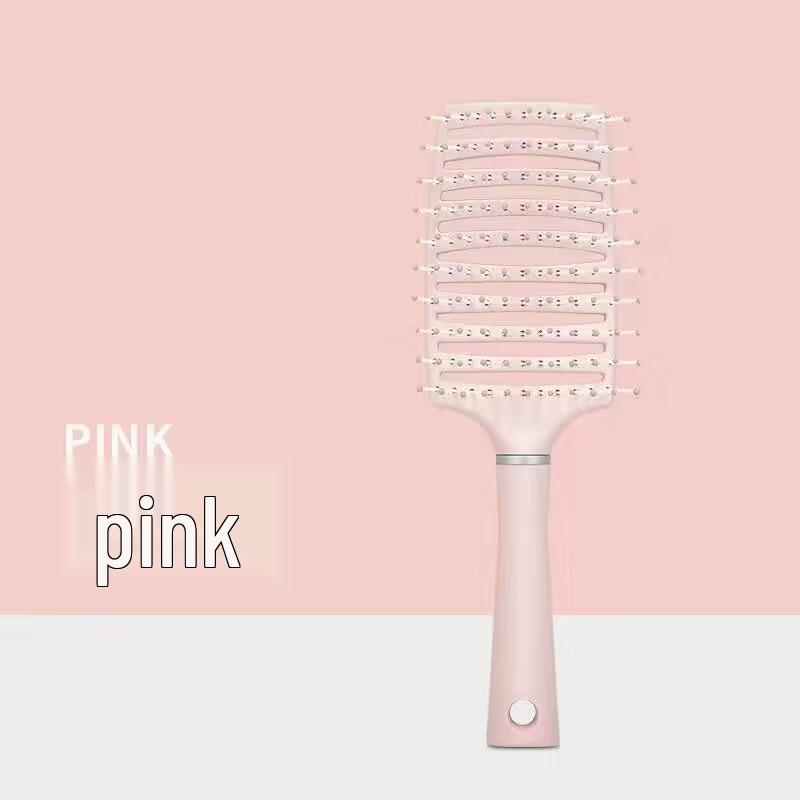 Sakura Pink Fluffy Curved Hair Comb for Styling & Massage