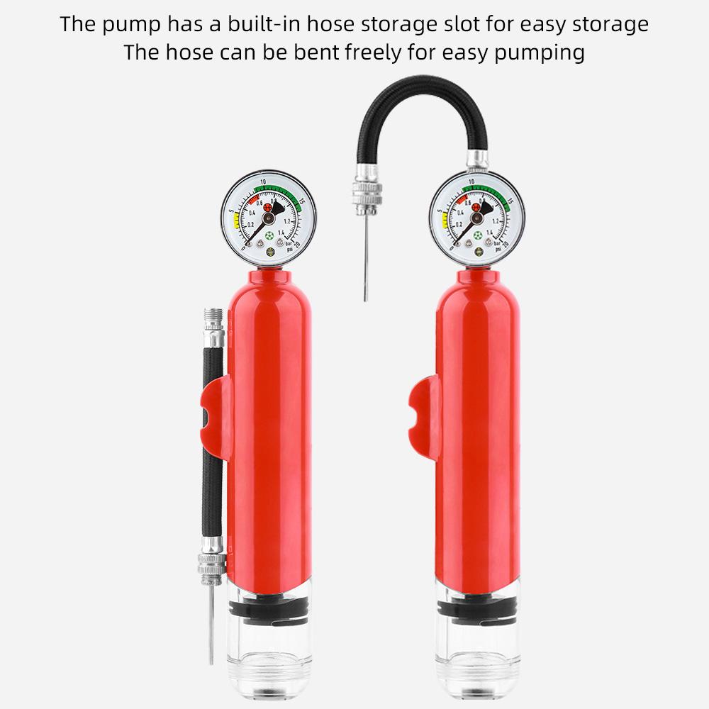 Luftballpumpe Tragbare Sportpumpe mit Manometer mit Abnehmbarem Schlauch für Fußball Basketball Fußball