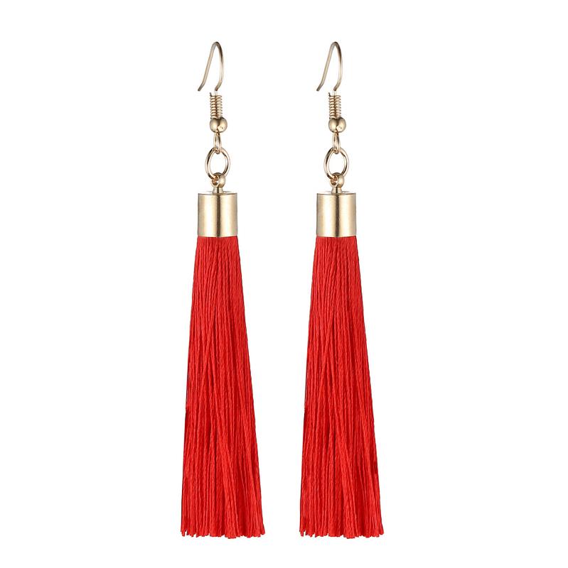 Lovbeafas Fringe Tassel Earrings For Women Gold Color Vintage Long Drop Dangle Earrings Fashion Wedding Jewelry Party Gift