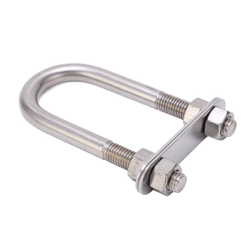 12x130mm Marine Bow Stern Eye U Bolt with Adjustable Screw Stainless Steel Boat Deck Hardware