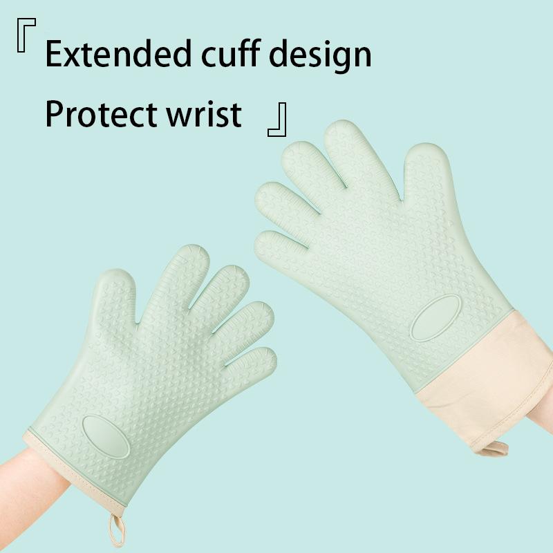 Silné silikonové žáruvzdorné rukavice Odolnost vůči vysokým teplotám Kuchyňská trouba Mikrovlnná trouba Pečicí rukavice Protiskluzové Snadno se čistí
