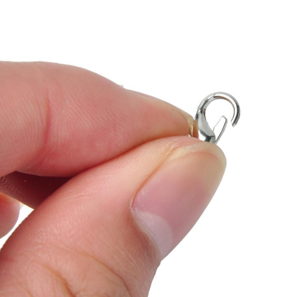 100 PCS Lobster Clasp Alloy Silver Color 12 x 6mm TOP Silver