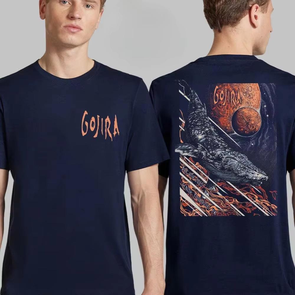 Unisex Casual Streetwear Top Featuring Exclusive Space Whale Graphic from Gojira Bordeaux 2025 Show, Progressive Metal Themed