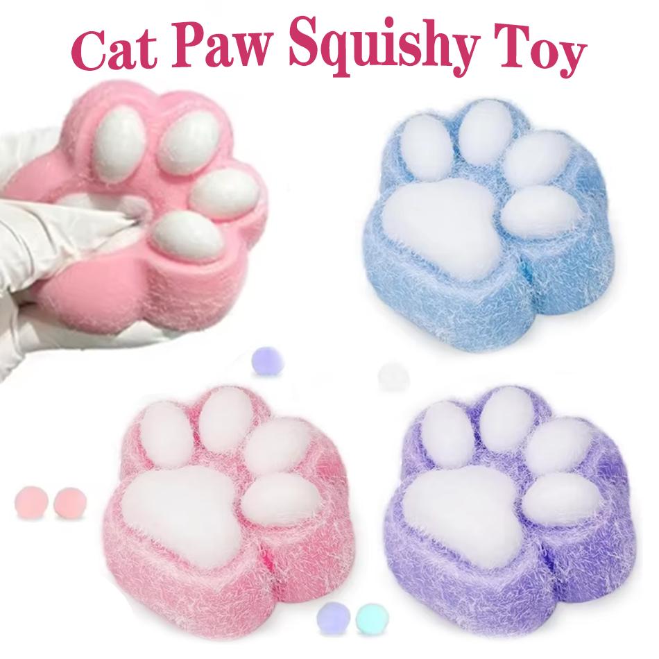1-3pcs Cute Cat Paw Squishy Fidget Toy Soft Squeeze Stress Relief Toy Kawaii Novelty Relax Gift for Kids Adults In Stock