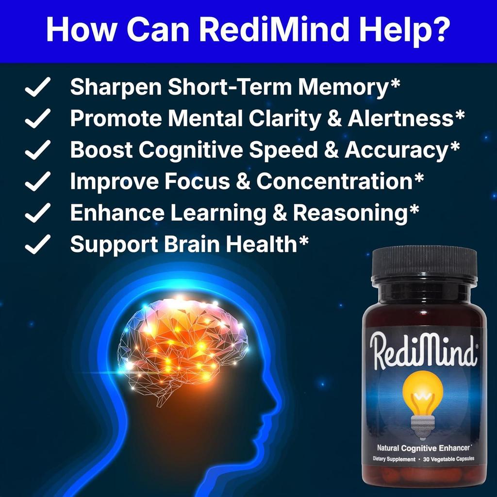 Natural Brain Supplement, Vegan, Gluten-Free | Supports Memory, Focus & Mental Clarity
