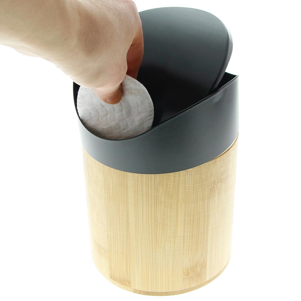 Bathroom Basket Mini Bamboo Table Garbage Restaurant Garbage Bin