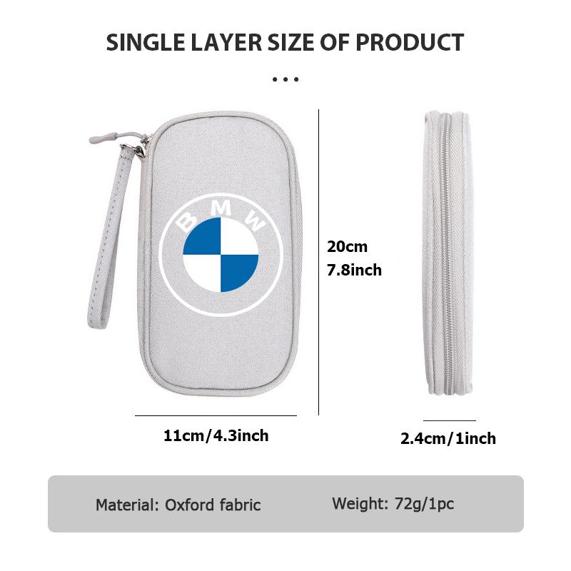 Digital Product Storage Bag Portable Headphone USB Cable Charger For BMW M F10 F20 F30 F40 F15 F25 F26 F31 F49 E62 E83 E84