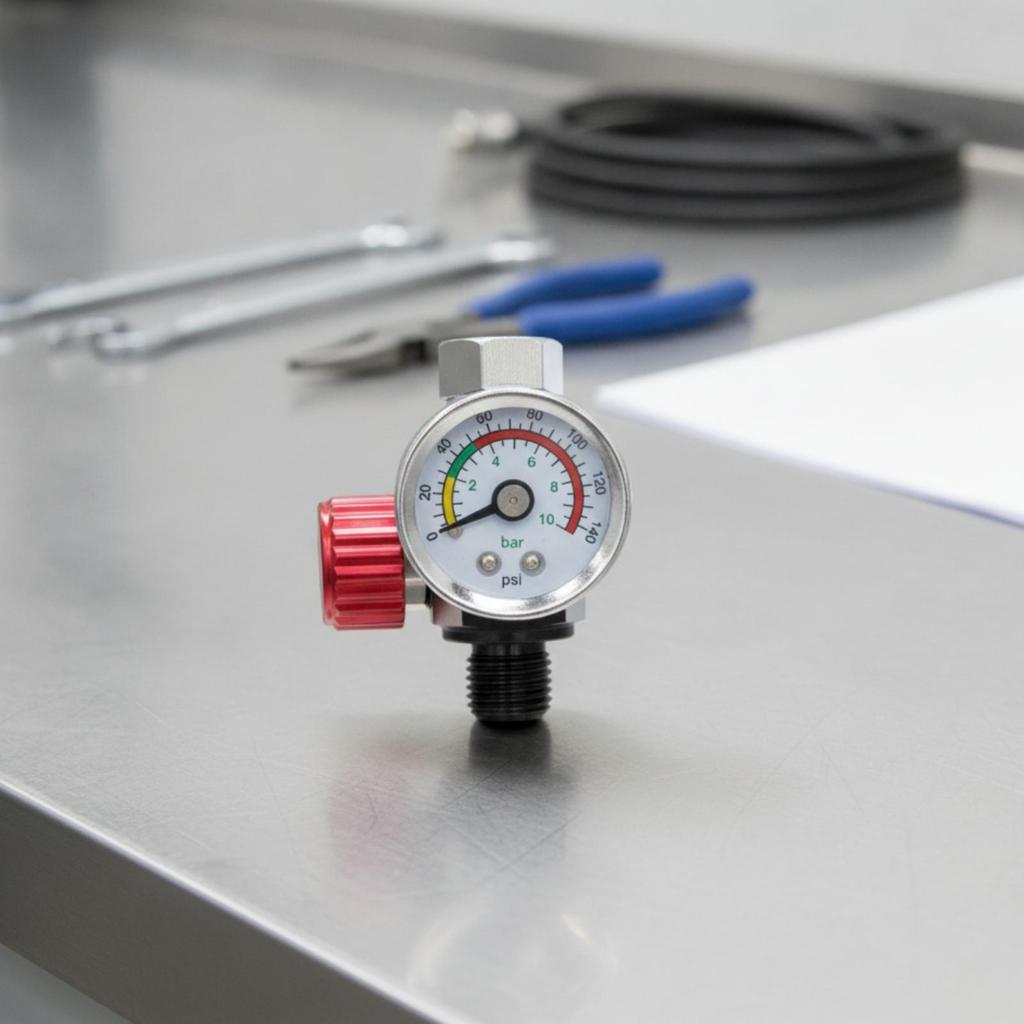 Gauge Inline NPT 1/4-Inch Pneumatic Pressure Regulator Slim