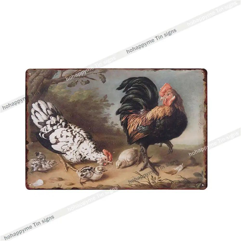 Welcome To The Funny Farm Metal Plate Tin Sign Rooster Decorative Chicken Coop Farmhouse Wall Art Iron Poster Home Decor 20x30cm