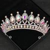 Silver Ab Crystal Tiaras and Crowns Headband for Women Rhinestone Diadem Bridal Wedding Hair Accessories Jewelry Crown Tiara
