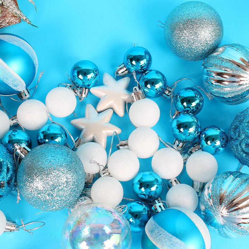 Cangyan Painted Christmas Ball Ornament Set – Mixed Styles, Electroplated Decorative Baubles In Gift Box for Christmas Tree.