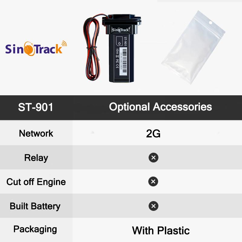SinoTrack En İyi GPS Takip Cihazı ST-901 Araç Takip Cihazı Su Geçirmez Motosiklet Araba GPS GSM SMS Konum Belirleyici Gerçek Zamanlı Takip ile