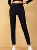 Plus Size Lamb Wool Pocket Leggings - Velvet Lined, Slim-Fit, Mid-Waist Warm Cuffed Pants