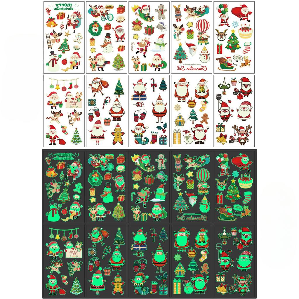 Leuchtende Halloween Tattoo Aufkleber Kinder Cartoon Feiertagsparty Lustige Arm Gesichts Tattoo Aufkleber