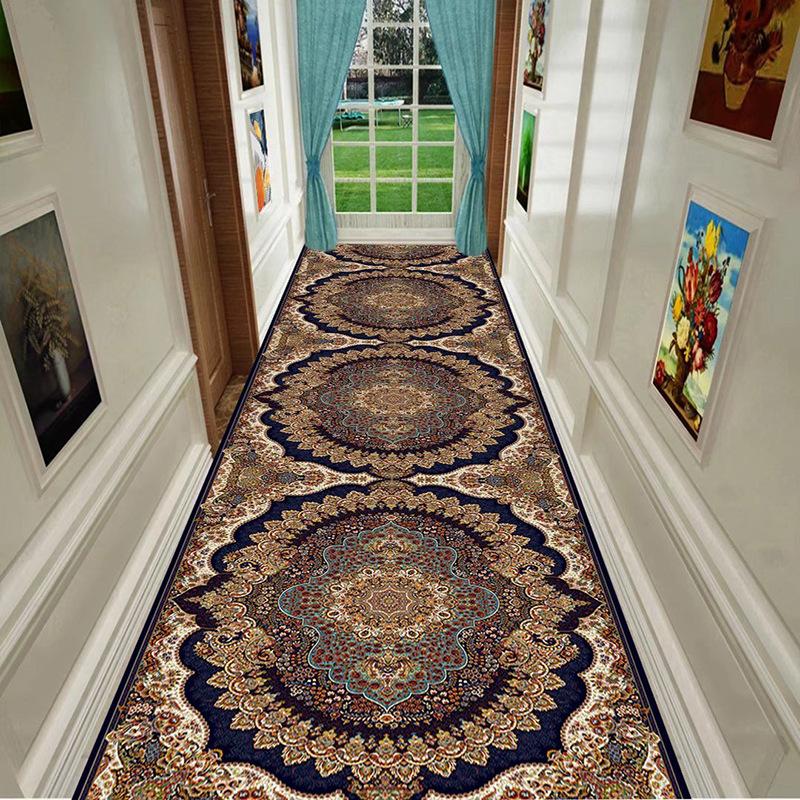 Persian Luxury Long Corridor Carpet Home Decor Bohemian Hallway Stairs Decor Hotel Aisle Runner Rug Anti Slip Kitchen Aisle Mat