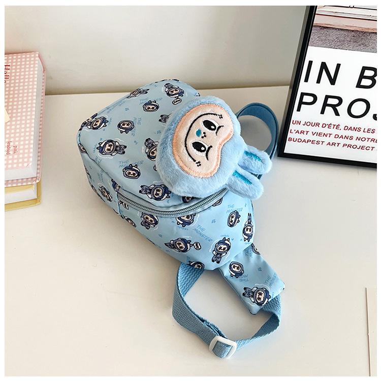 Summer new children's cartoon Labubu chest bag waist bag versatile crossbody bag travel lightweight storage bag