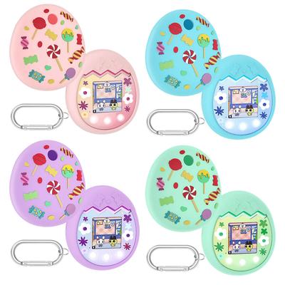 Capa Protetora de Silicone com Mosquetão Capa Protetora Manga Protetora para Tamagotchi Pix Máquina de Animal de Estimação Virtual Interativa