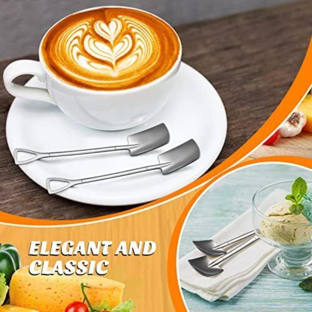 100 Stück Mini Schaufel Dessertlöffel Kaffee Eisdiele Schaufel Cocktail Zucker Joghurtlöffel Verkostung Baby Edelstahl Schaufel