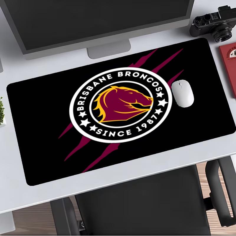 Brisbane Broncos Extended Gaming Mouse Pad with Stitched Edges NonSlip Rubber Base Waterproof Desk Mat for Computer Laptop Office Gaming