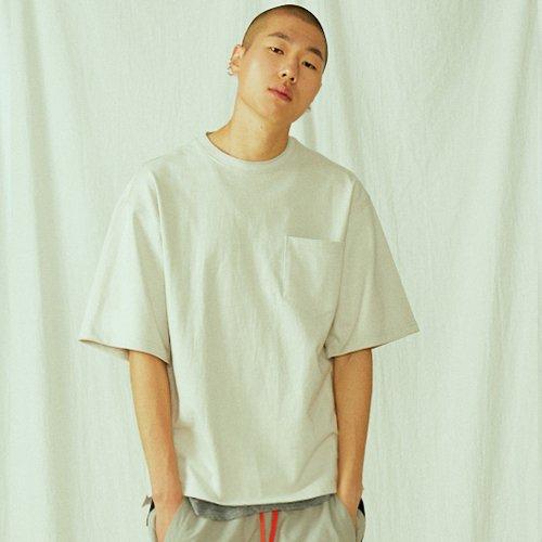 Bledition Basic Pocket Oversized T-Shirt Gray Gray/L