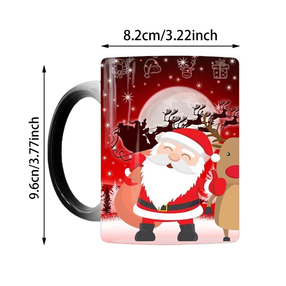 

Creative Ceramics Color Changing Mug 350ml Water Cup Christmas Gift Heat Sensitive Funny Drinking Cup for Christmas 350ml червоний