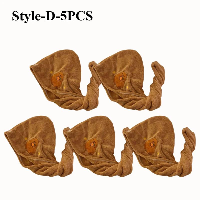 1/3/5PCS Capybara Kawaii Plush Hair Drying Hat Towel Cap Water Guinea Pig Hat Bath Hat Towel Cap Super Absorption Hair Dry Cap