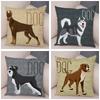 Sofa Home Pillowcase Color Schnauzer Dalmatians Cushion Cover Decorative Cartoon Dog Pet Animal Pillowcase