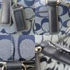 Used COACH Handbag 6046 Signature Canvas/leather Navy System Blue Everyday Use
