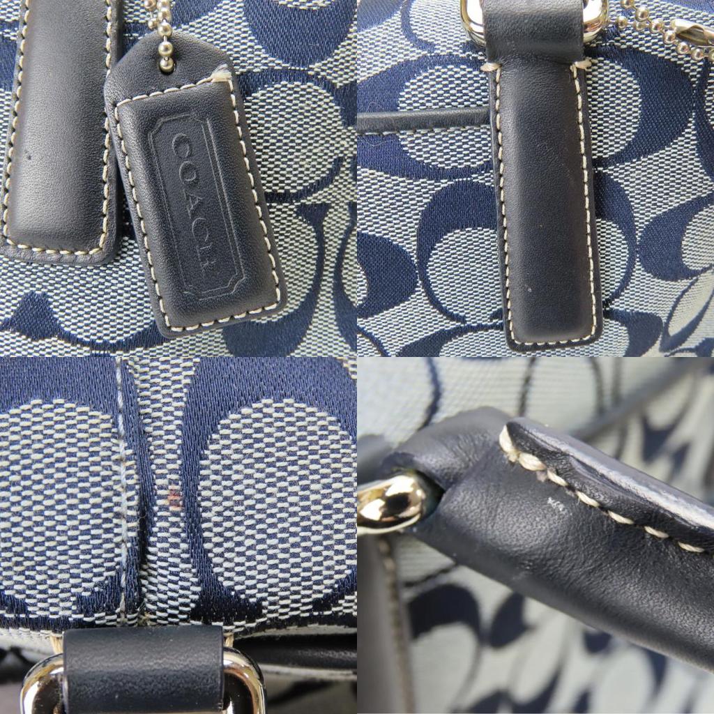 Używana torebka COACH 6046 Płótno/skóra z sygnaturą Granatowy systemowy niebieski Do użytku codziennego
