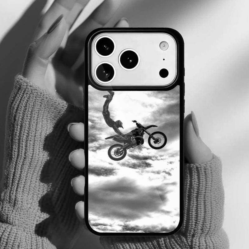 Moto Bike Motocross Phone Case for iPhone 17 Air 16e 15 14 13 Pro Max Back Cover for 12 11 Pro Coque